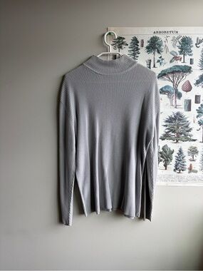 Rino Rossi Ribbed Mock Neck Ribbed Longsleeve - Light Gray XL